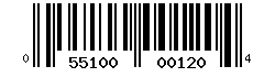 UPC A Encoding of "05510000120"
